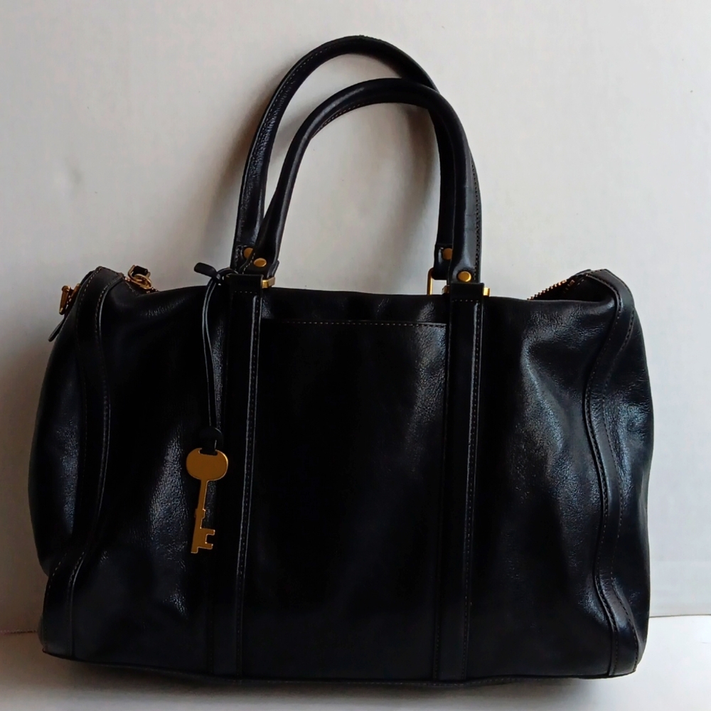 FOSSIL BLK LEATHER PURSE